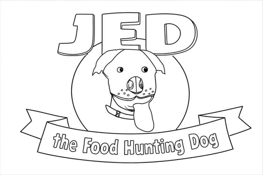 Jed colouring-in page